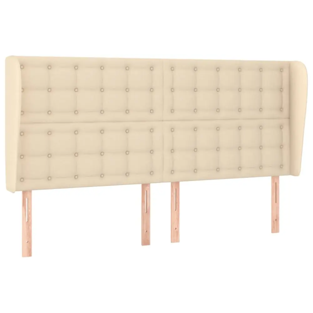 vidaXL cabecero con orejas de tela color crema 203x23x118/128 cm