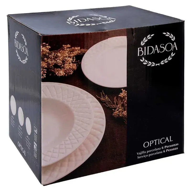Vajilla Optical Pyrex 18 piezas 6 servicios porcelana blanco para Cócteles