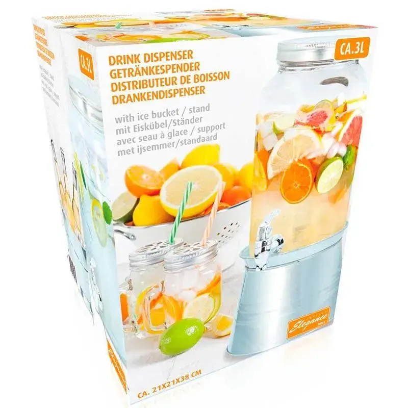 Dispensador de bebidas Cuisine Elegance 3L con grifo Ø21x38 cm