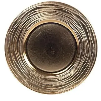 Bajo Plato Oro con Borde Decorado 33cm