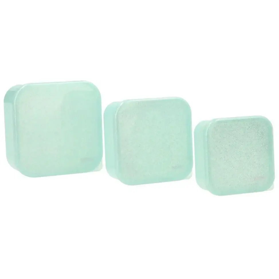 Cajas almuerzo Glitter Aqua Set de 3 para 12 Personas