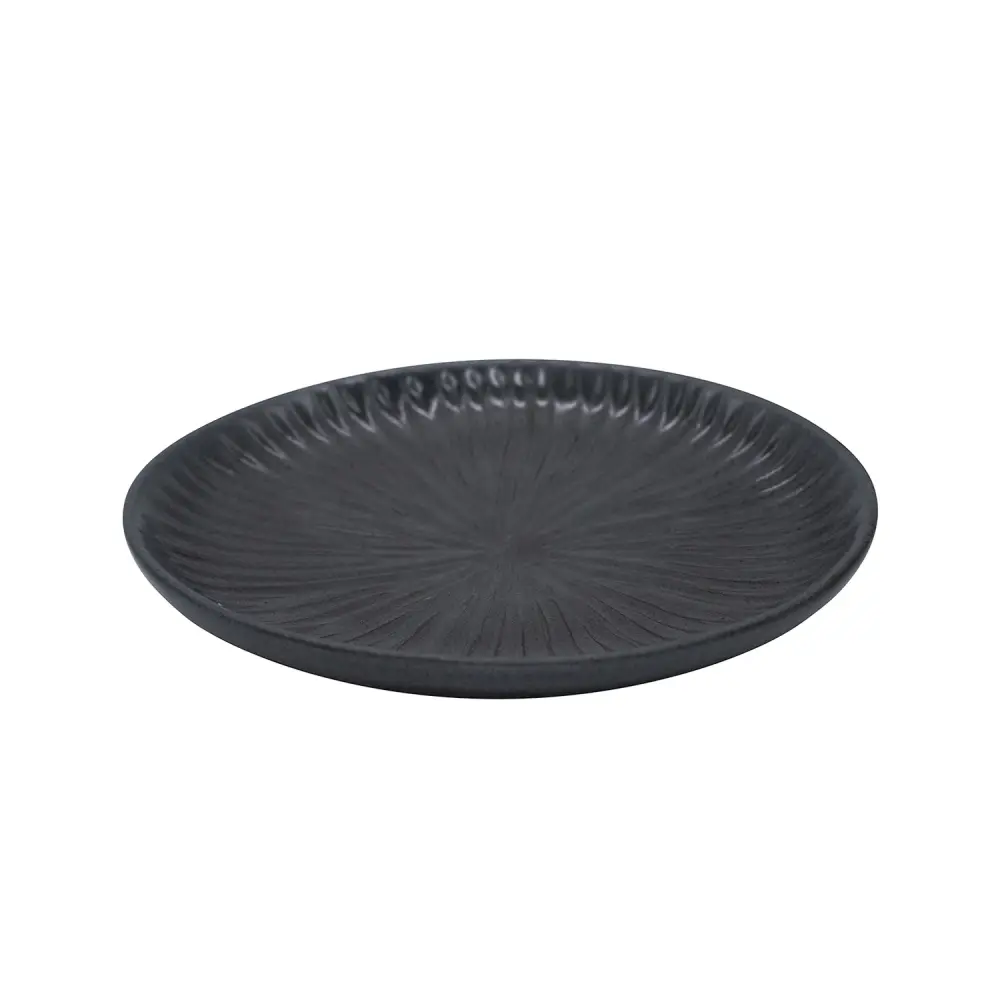 Plato Borde Esbelto Erizo 25 cm Negro Ceniza Uni