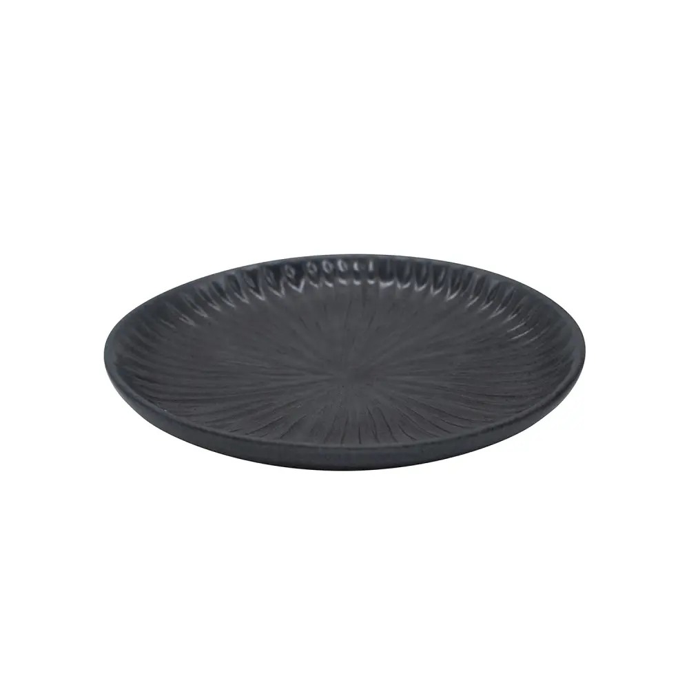 Plato Borde Extenso Erizo 20 cm Negro Ceniza Uni