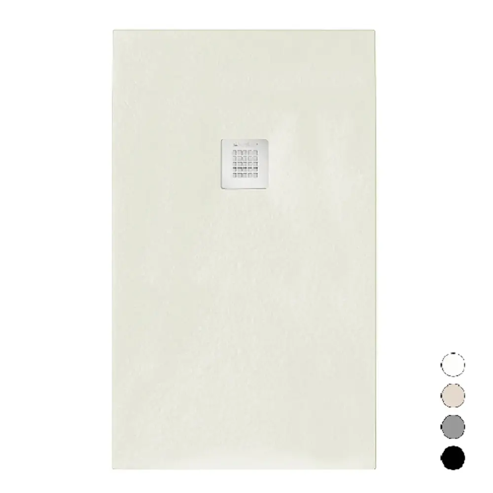 Plato de ducha efecto piedra natural modelo Serenity 90x170 cm - Crema