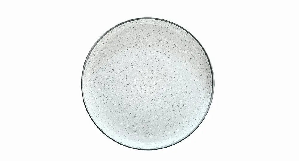 Plato Tendido Circular Moderno Borde Elevado 10.5” Color Crema Jaspeado