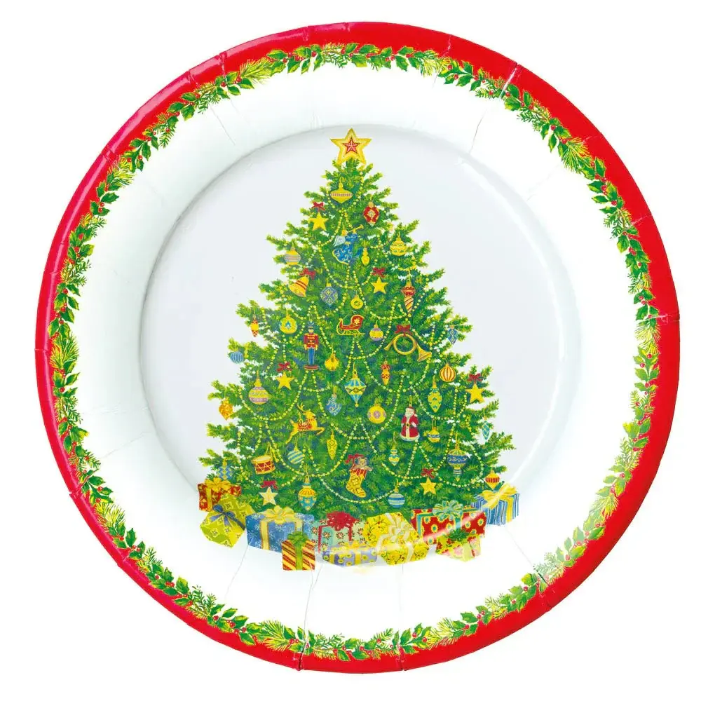 Platos de cartón extenso diseño Christmas Tree