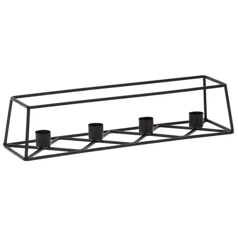 Portavelas Candle 4 huecos negro 9x35 cm