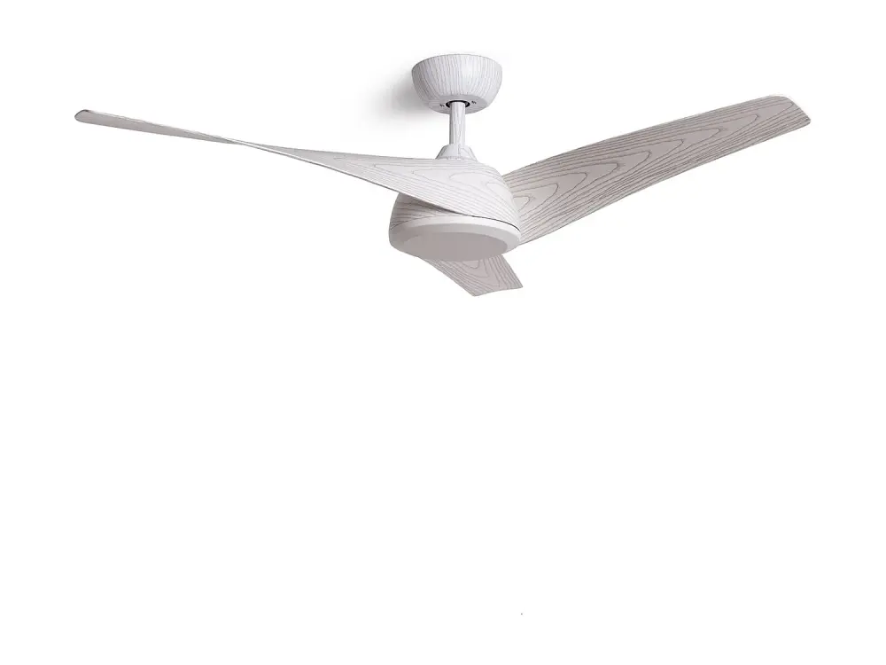 TechBrey Ventilador de Techo Silencioso Eubea 132cm Motor DC Madera Blanca , Aspas: Madera Blanca , Sin Luz , Mando Distan...