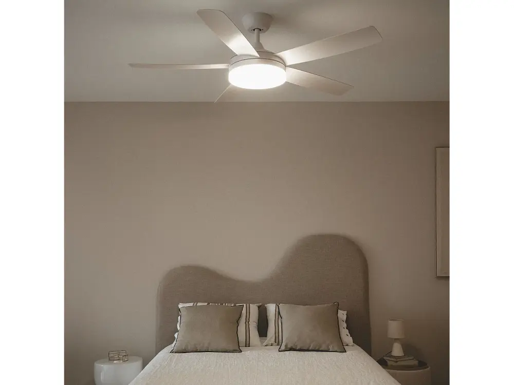 TechBrey Ventilador de Techo Silencioso Patroclo Blanco 132cm Motor DC Con Luz , Mando Distancia , Wifi: No