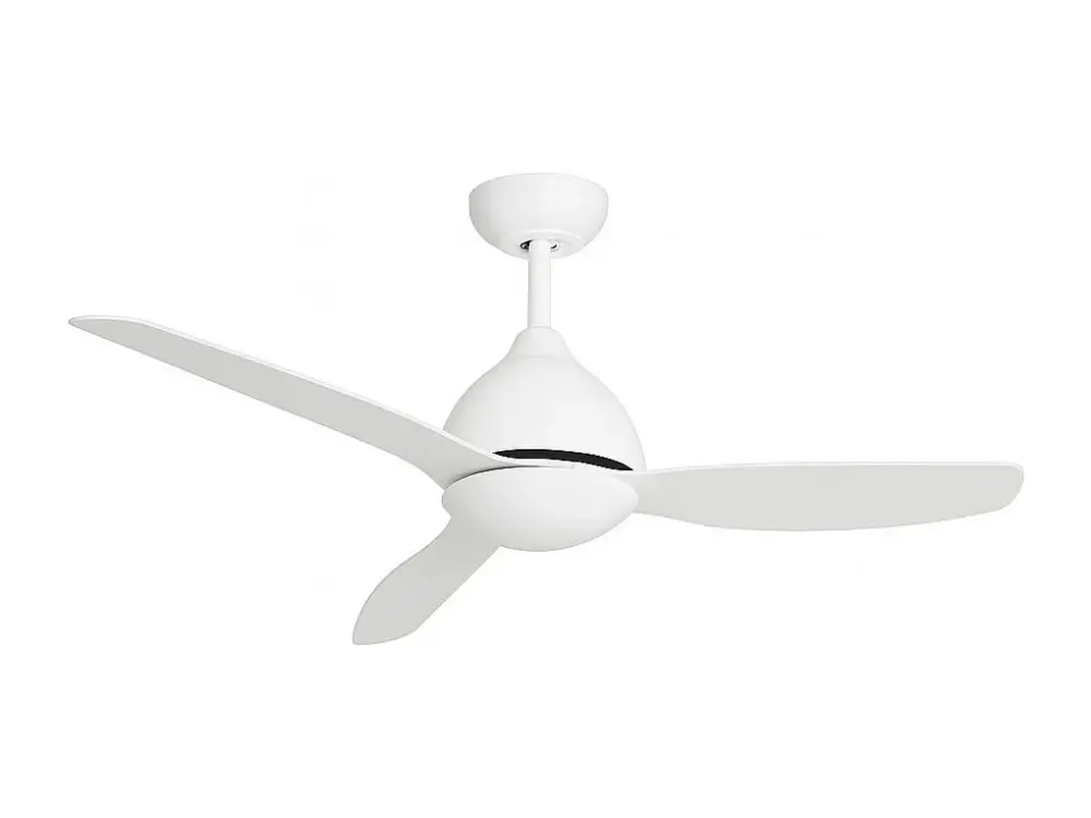 TechBrey Ventilador de Techo Silencioso Woolworth Blanco 127cm Motor DC para Exterior Sin Luz , Mando Distancia