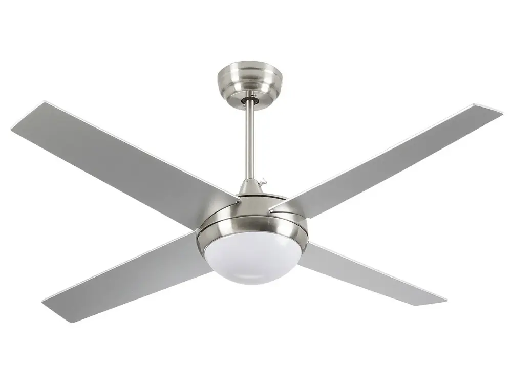 Ventilador de Techo con Luz 4 Aspas 56W 6 Velocidades Montana Plateado Dayron