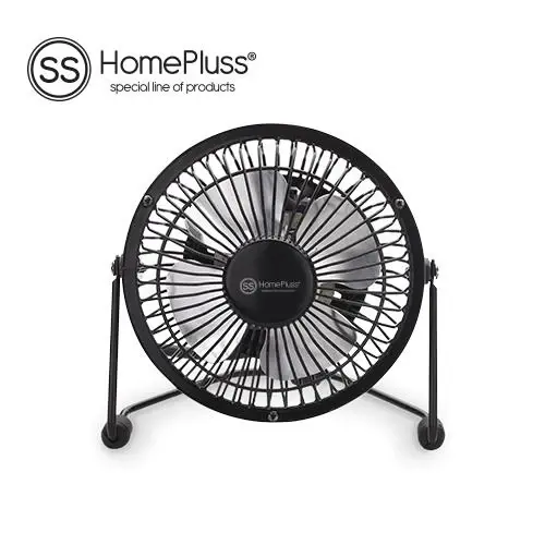 Ventilador sobremesa USB 3W Negro en Negro y Plata