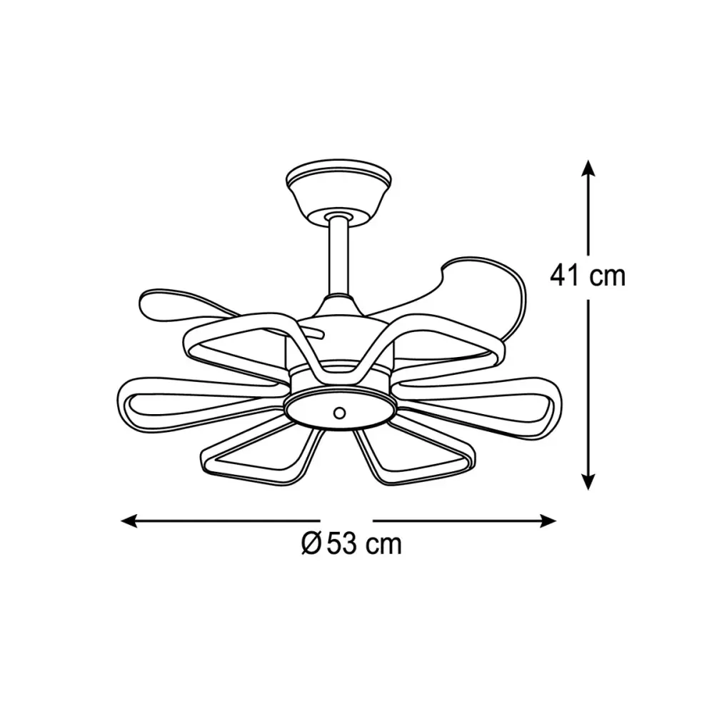 Silencioso de Alta Velocidad Ventilador de techo Enebro Bel Air DC LED 30+30W Ø53x41 cm