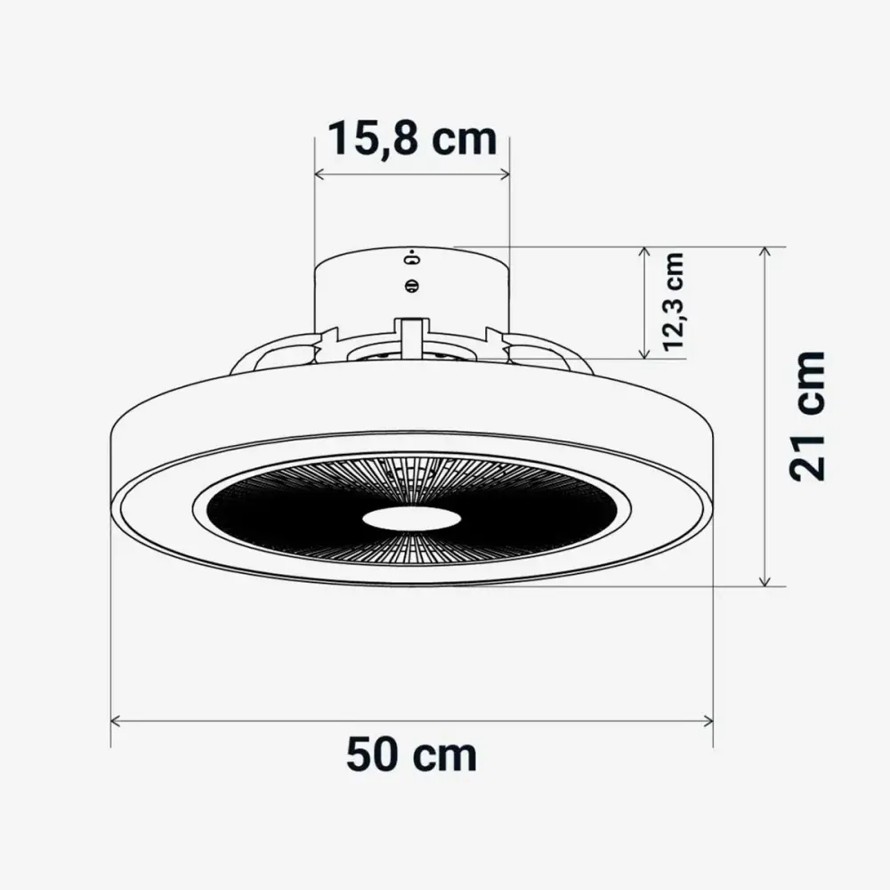 Ventilador de techo Tramontana 6051W/D Universal ñil luz RGB función WiFi Ø50 cm de Plástico Resistente