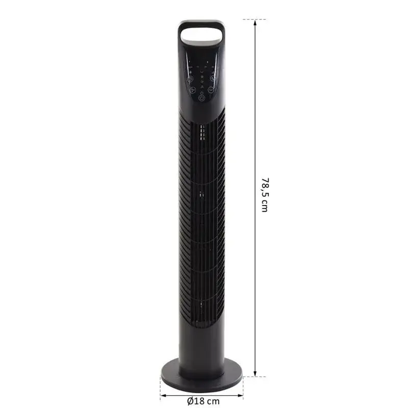 Ventilador de torre Homcom 40W oscilante con mando distancia negro Ø18x78,5 cm para Habitación