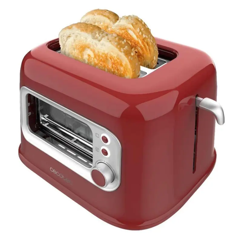 Cecotec tostador vertical tostadora vertical retrovision red para Familias Grandes