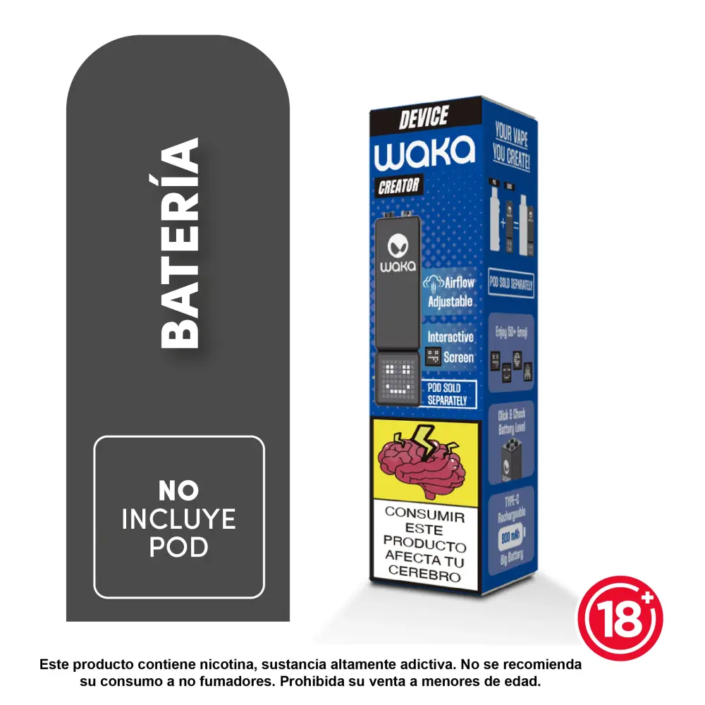 Freidora de Aire Dispositivo Waka Creator – Baterí Recargable para Pods Waka Creator